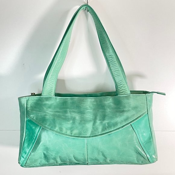 Kenneth Cole Reaction Seafoam Green Leather Handbag - Picture 1 of 10